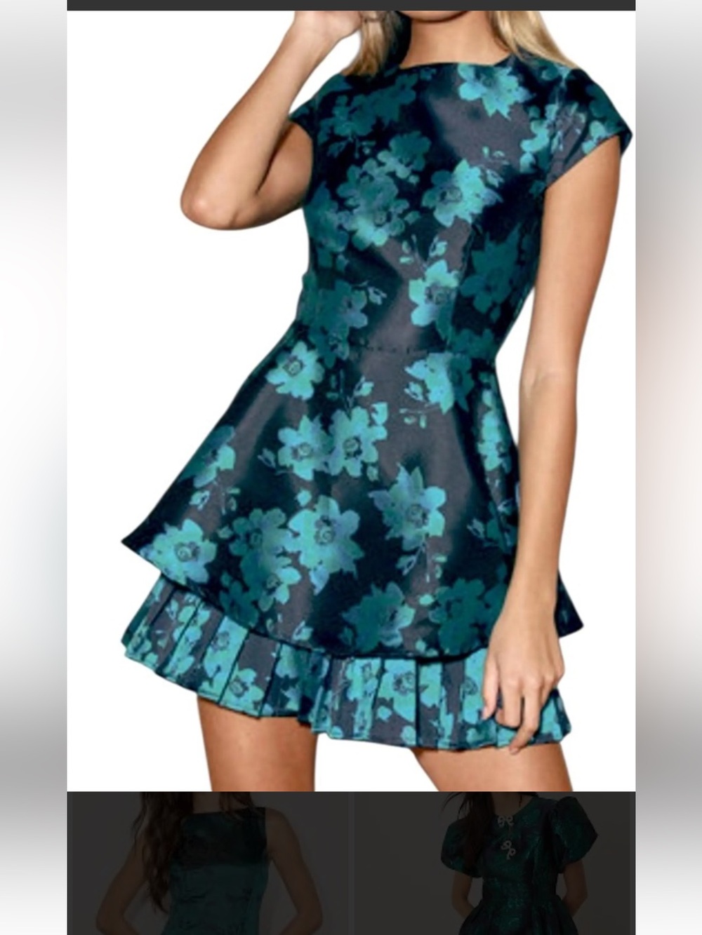 Lulu's Navy Blue Floral Fit-and-Flare Party Dress